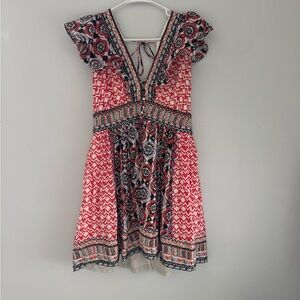 Anthropologie Women’s Dress with Red and Black Patterns